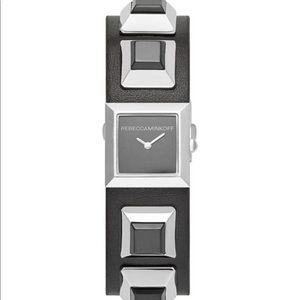 RM Jett Silver Tone Black Strap Watch 22x22 MM